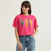 Women Round Neck Graphic Print T-Shirt