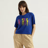 Women Round Neck Graphic Print T-Shirt