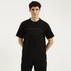 Men Boxy Fit Crew Neck Embossed Jersery T-Shirt