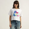 Women Round Neck Typography Ombre Slogan T-Shirt
