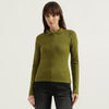 Women Polo Neck Solid T-Shirt
