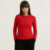 Women Polo Neck Solid T-Shirt