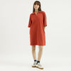 Women Johny Collar Solid T-Shirt Dress