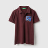 Boys Regular Fit Polo Neck Applique Badge T-Shirt