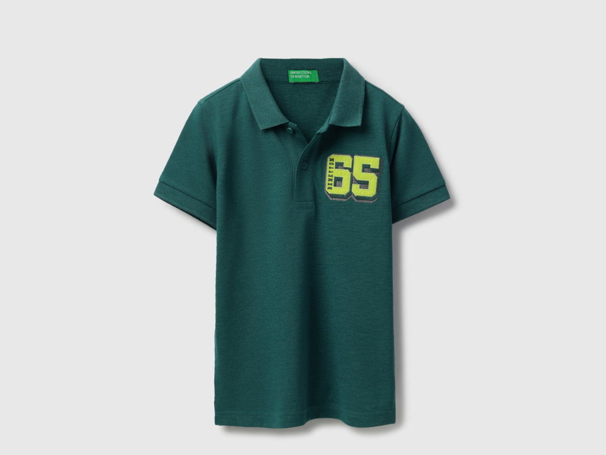 Boys Regular Fit Polo Neck Applique Badge T-Shirt