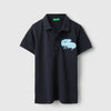 Boys Regular Fit Polo Neck Embroidered T-Shirt
