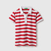 Boys Regular Fit Polo Neck Striped T-Shirt