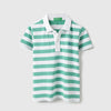 Boys Regular Fit Polo Neck Striped T-Shirt