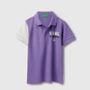 Boys Regular Fit Polo Neck Printed Contrast Sleeve T-Shirt