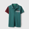 Boys Regular Fit Polo Neck Printed Contrast Sleeve T-Shirt