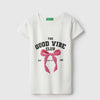 Girls Regular Fit Round Neck Graphic The Good Vibe Club T-Shirt