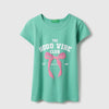 Girls Regular Fit Round Neck Graphic The Good Vibe Club T-Shirt