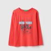 Girls Regular Fit Round Neck Graphic New York City T-Shirt