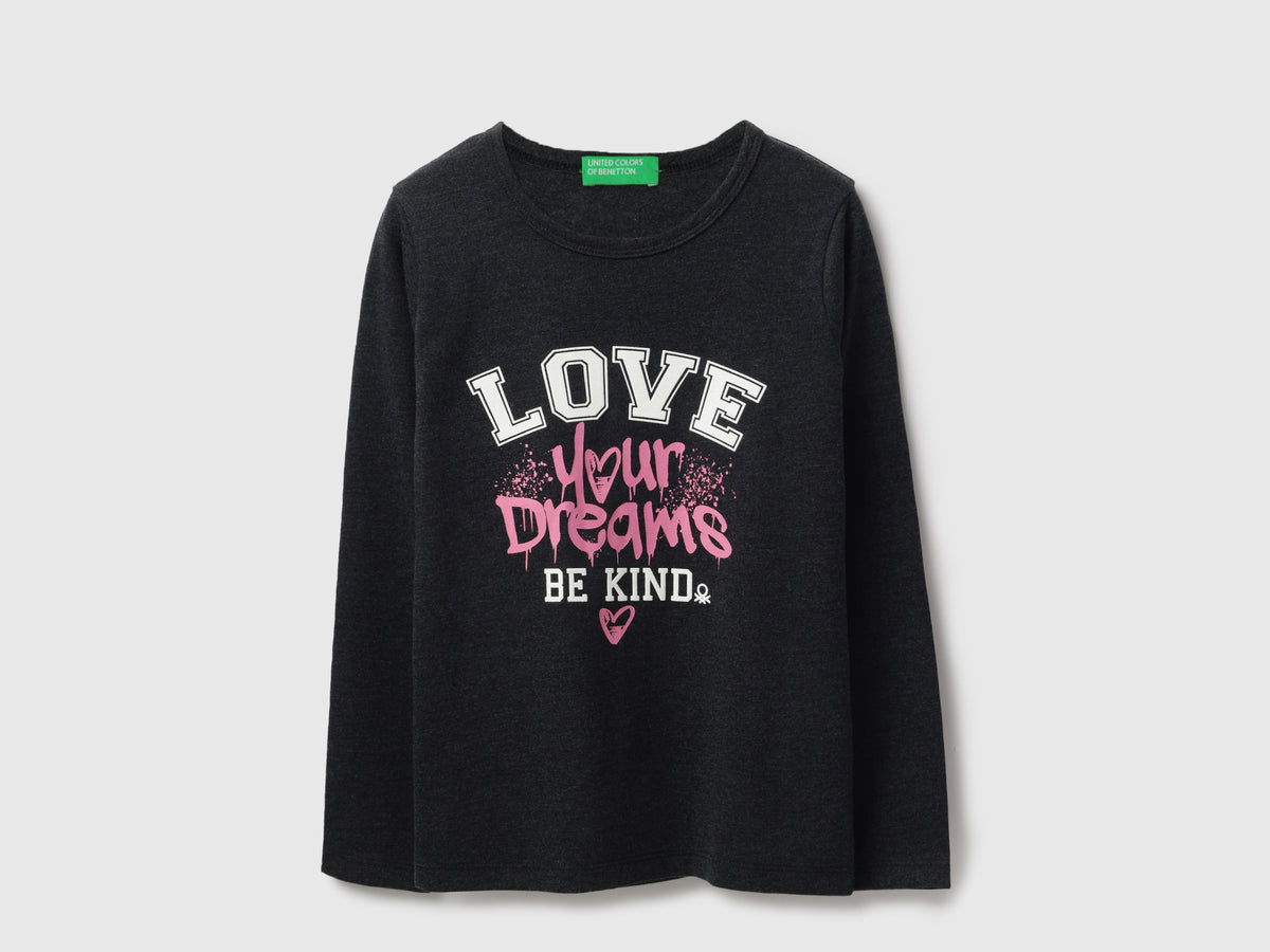 Girls Regular Fit Round Neck Typography Follow Dreams T-Shirt