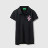 Girls Regular Fit Polo Neck Applique Pique New York T-Shirt