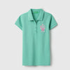 Girls Regular Fit Polo Neck Applique Pique New York T-Shirt