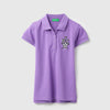 Girls Regular Fit Polo Neck Applique New York Pique T-Shirt