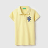 Girls Regular Fit Polo Neck Applique Pique New York T-Shirt