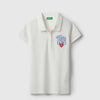Girls Regular Fit Polo Neck Embroidered Pique T-Shirt