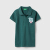 Girls Regular Fit Polo Neck Embroidered Pique T-Shirt