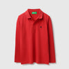 Boys Regular Fit Polo Neck Textured Solid Pique T-Shirt