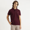Men Regular Fit Polo Neck Solid Mercerised Pique T-Shirt