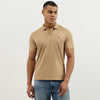 Men Regular Fit Polo Neck Solid Mercerised Pique T-Shirt