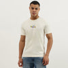 Men Relaxed Fit Crew Neck Floral Embroidered Jersey T-Shirt
