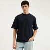 Men Oversized Fit Crew Neck Argyle Applique Heavy Jersey T-Shirt