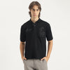 Men Oversized Fit Polo Neck Floral Heavy Jersey T-Shirt