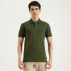Men Oversized Fit Polo Neck Solid Yoke Heavy Jersey T-Shirt