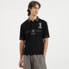 Men Oversized Fit Polo Neck Printed Sportsmanship Heavy Jersey T-Shirt