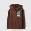 Boys Regular Fit Hooded Neck Solid Front Open Hoodie