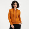 Women Hooded Neck Embroidery Front Open Sweatshirt
