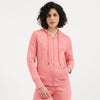 Women Hooded Neck Embroidery Front Open Sweatshirt