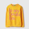Girls Regular Fit Round Neck Typography Verbiage Sweatshirt