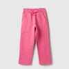 Girls Solid Regular Fit Verbiage Branding Trackpants