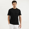 Men Relaxed Fit Crew Neck Printed Exploded Cable Jacquard T-Shirt