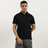 Men Relaxed Fit Polo Neck Solid Basic Interlock T-Shirt