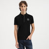 Men Relaxed Fit Polo Neck Solid Consistency Jacquard Pique T-Shirt