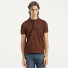 Men Relaxed Fit Polo Neck Solid Consistency Collar Pique T-Shirt