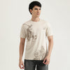 Men Relaxed Fit Round Neck Graphic Roman Statue T-Shirt
