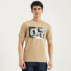 Men Relaxed Fit Round Neck Graphic Hear Me Music T-Shirt