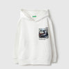 Boys Oversized Fit Hooded Neck Printed Fabric Transfer Sweatshirt