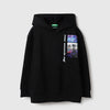 Boys Oversized Fit Hooded Neck Printed Fabric Transfer Sweatshirt