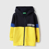 Boys Regular Fit Hooded Neck Colorblock Sweatshirt