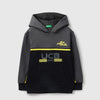 Boys Regular Fit Hooded Neck Colorblock Sweatshirt
