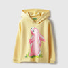 Girls Regular Fit Hooded Neck Graphic Print Bunny Sweatshirt