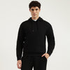 Men Boxy Fit Hooded Neck Solid Embossed Tape Scuba Sweatshirt