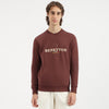 Regular Fit Crew Neck Typography Emblem Peached Fleece Sweatshirt
